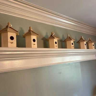11 Wooden Birdhouses 6 Potted Faux Plants