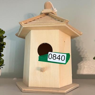 11 Wooden Birdhouses 6 Potted Faux Plants