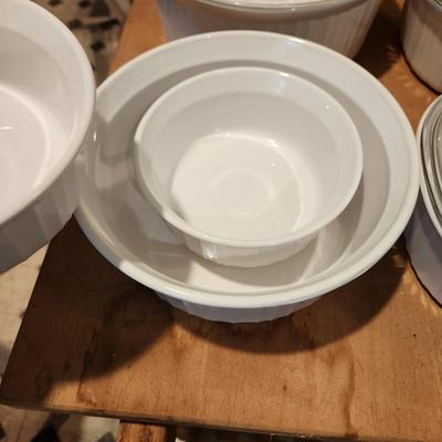9 Piece Corning Ware Lot 6 Bowls 3 Lids