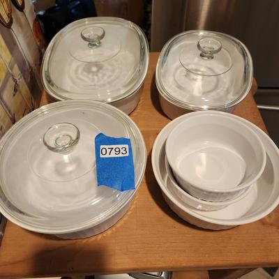 9 Piece Corning Ware Lot 6 Bowls 3 Lids