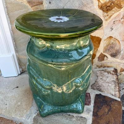Ceramic Frog Garden Stool