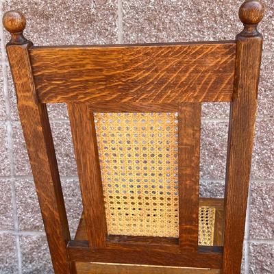 Early 1900's Mission Style Caned Rocking Chair