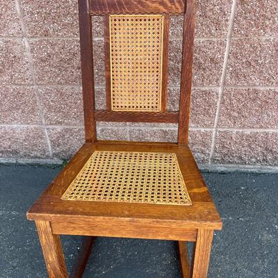 Early 1900's Mission Style Caned Rocking Chair