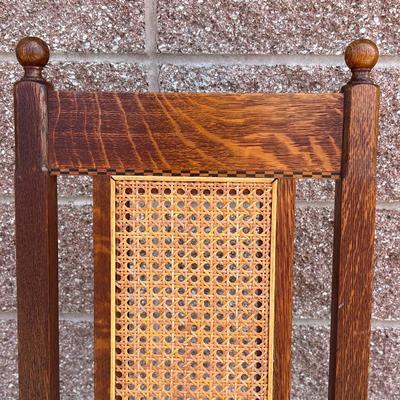 Early 1900's Mission Style Caned Rocking Chair