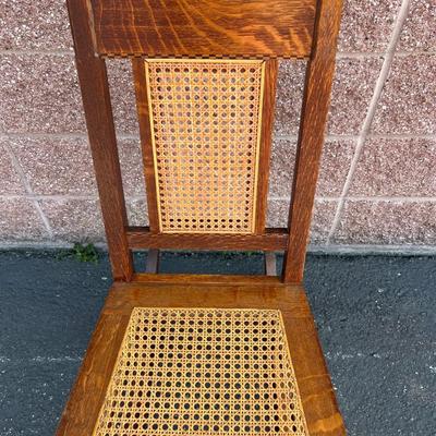 Early 1900's Mission Style Caned Rocking Chair