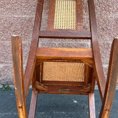 Early 1900's Mission Style Caned Rocking Chair