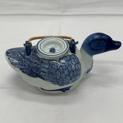 Chinese Blue And White Hand Painted Duck Teapot-local pickup and shipping available