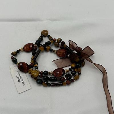 Three Sterling Silver Stone Bracelets