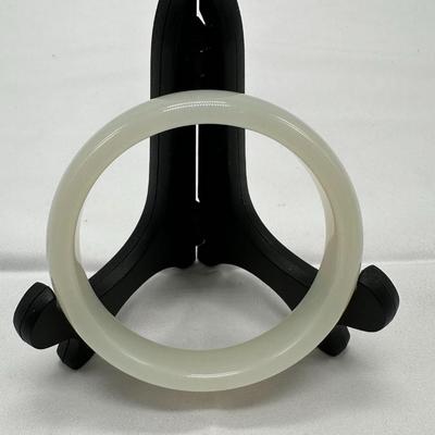 Chinese Vintage White Jade Bangle