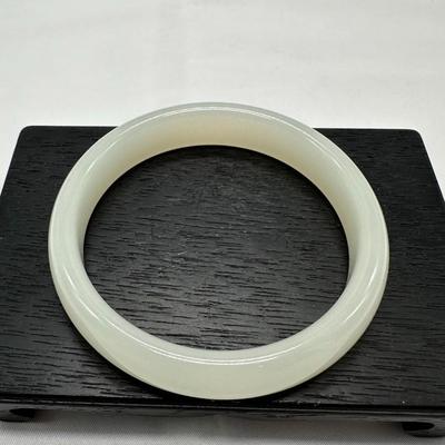 Chinese Vintage White Jade Bangle
