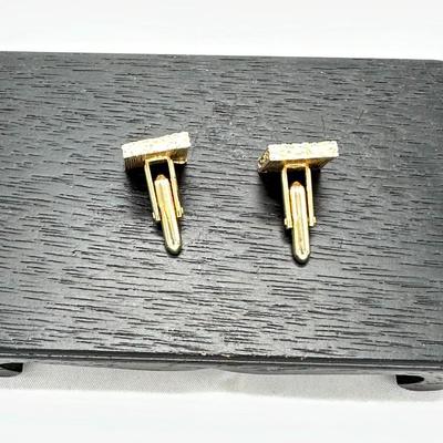 Men's Cufflinks 14K Yellow Gold Finish Lab Created Black Diamond