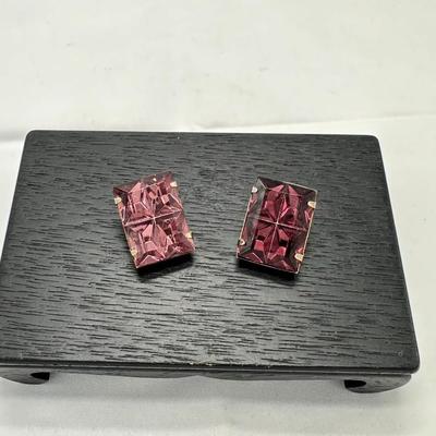 Vintage Pink Rhinestone Earrings