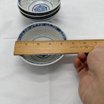 Chinese Porcelain Translucent Rice-Pattern Ware Bowls-Set 4 local pickup and shipping available