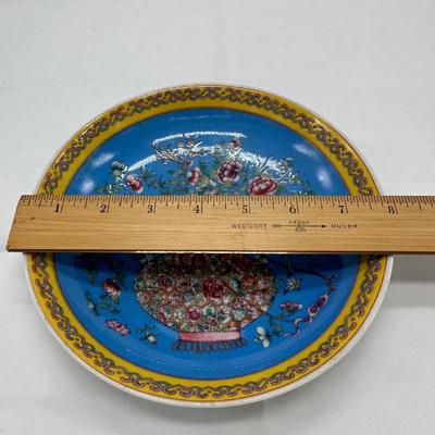 Chinese Vintage Porcelain Famille Vert Flower Plate with Six Characters Mark-local pickup and shipping available