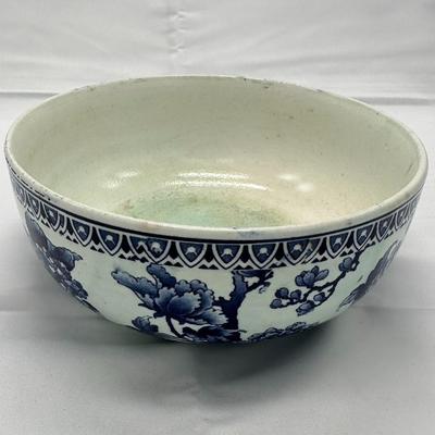 Big vintage porcelain blue and white bowl-local pickup and shipping available