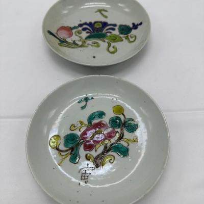 Pair of chinese famille verte dishes-local pickup and shipping available