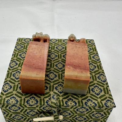 Pair of Chinese Soap Stone Stamp/seal