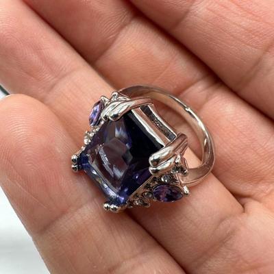 Amethyst And Zircon Ring