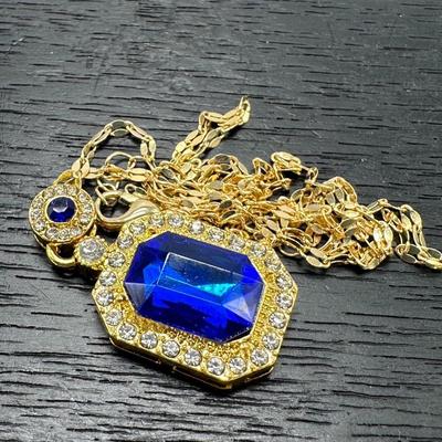 Blue Zircon Pendant Necklace
