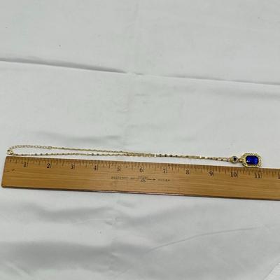 Blue Zircon Pendant Necklace