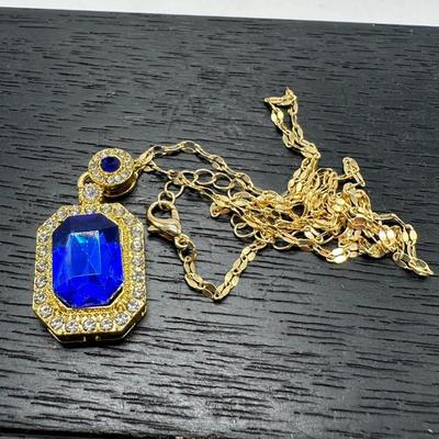 Blue Zircon Pendant Necklace