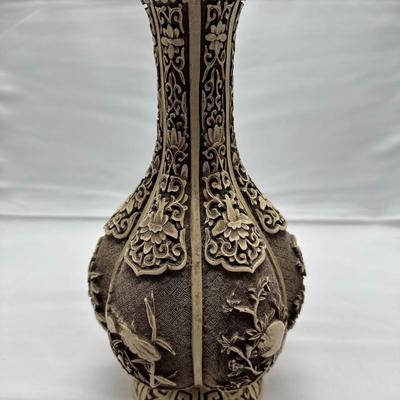 Arnart Imports Ivory Dynasty over Brass Asian Floral Vase-local pickup and shipping available