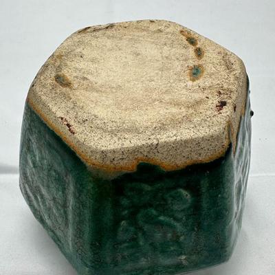 Antique Chinese Ming Style Green Glazed Pottery Ginger Jar