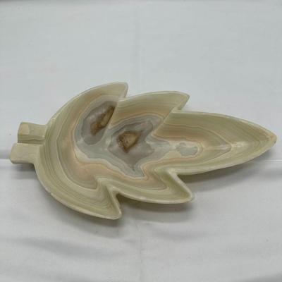 Large Onyx Leaf Shaped Catchall