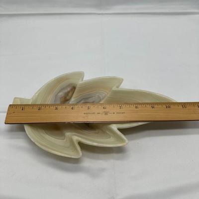 Large Onyx Leaf Shaped Catchall