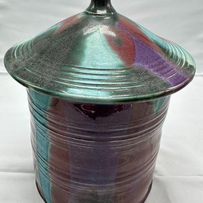 Chinese vintage porcelain large jun ware style jar 10" in tall-local pickup and shipping available