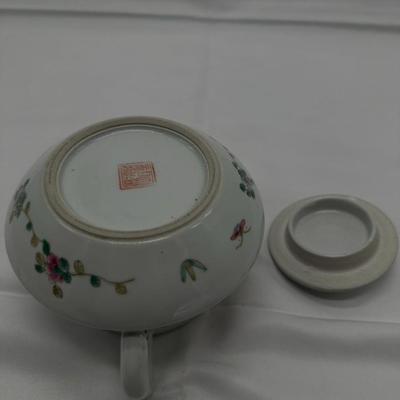 Chinese Vintage Porcelain Famille Verte Figure Teapot-local pickup and shipping available