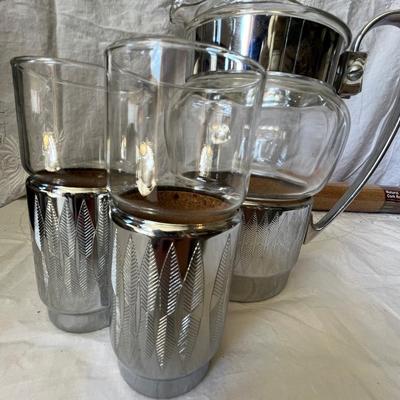 Cork lined pitcher and glasses