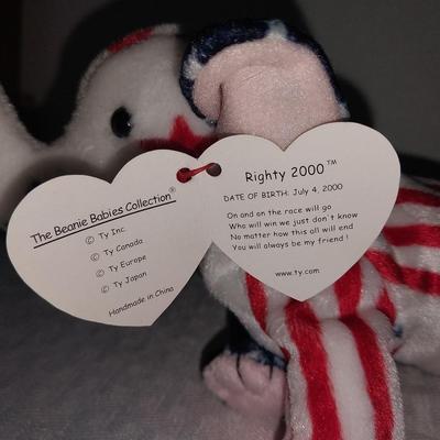 BEANIE BABIES SPANGLE-LEFTY-RIGHTY