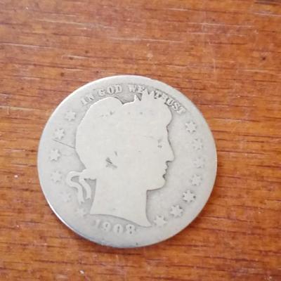 LOT 92 1908 -O EARLY SILVER QUARTER
