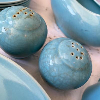 50s Turquoise Dinnerware grouping
