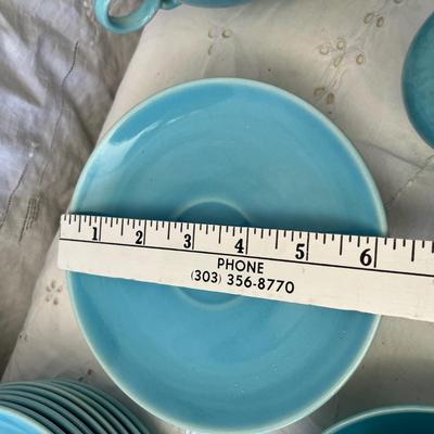 50s Turquoise Dinnerware grouping