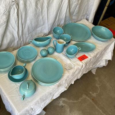 50s Turquoise Dinnerware grouping