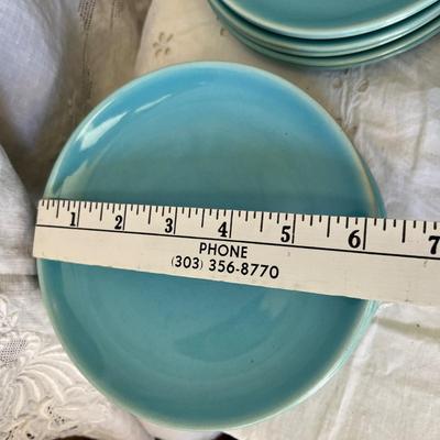 50s Turquoise Dinnerware grouping