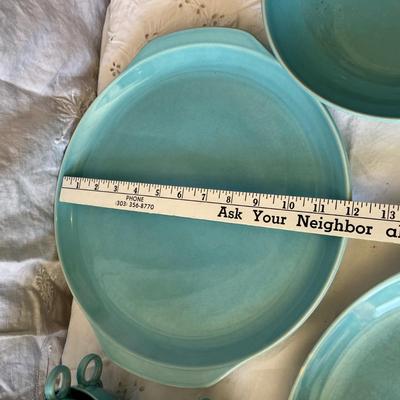 50s Turquoise Dinnerware grouping