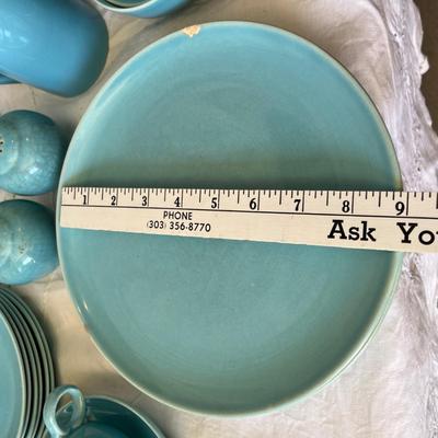 50s Turquoise Dinnerware grouping