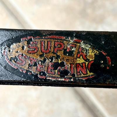 Vtg. Wood & Metal Sled With Super Steering