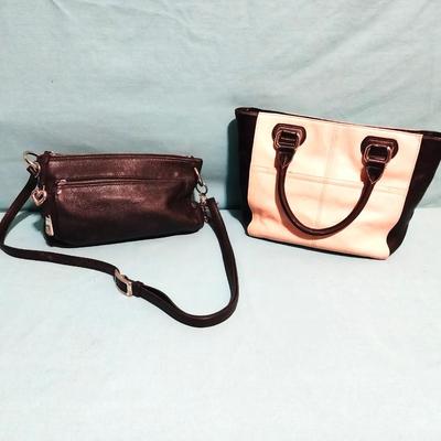 TIGNANELLO HANDBAG AND LONG STRAP BRIGHTON LEATHER PURSE