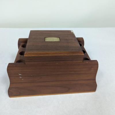 Vintage Humidor 6 Pipe Holder Solid Wood