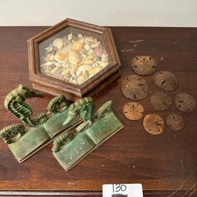 VIRGINIA METALCRAFTERS SEAHORSE BOOKENDS & SHELLS