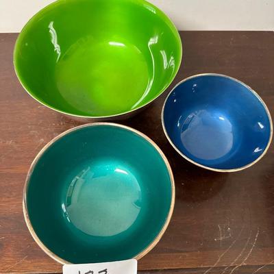 ENAMELED SILVEPLATE BOWL LOT