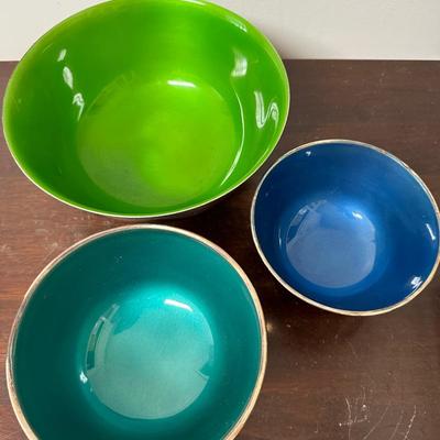 ENAMELED SILVEPLATE BOWL LOT