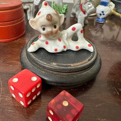 PIXIE FIGURINE, ROUND BOXES & MORE