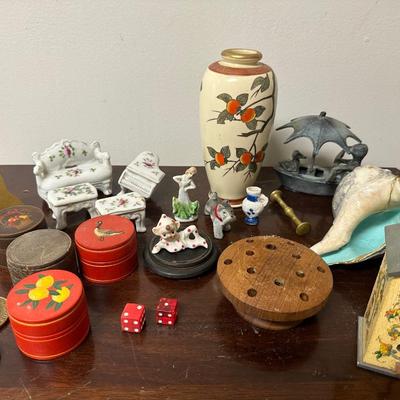 PIXIE FIGURINE, ROUND BOXES & MORE