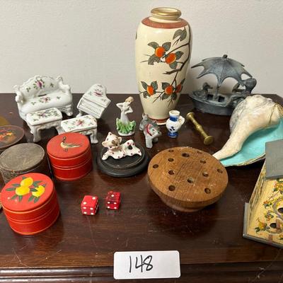 PIXIE FIGURINE, ROUND BOXES & MORE