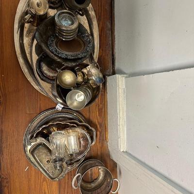 HUGE SILVEPLATE SERVING LOT